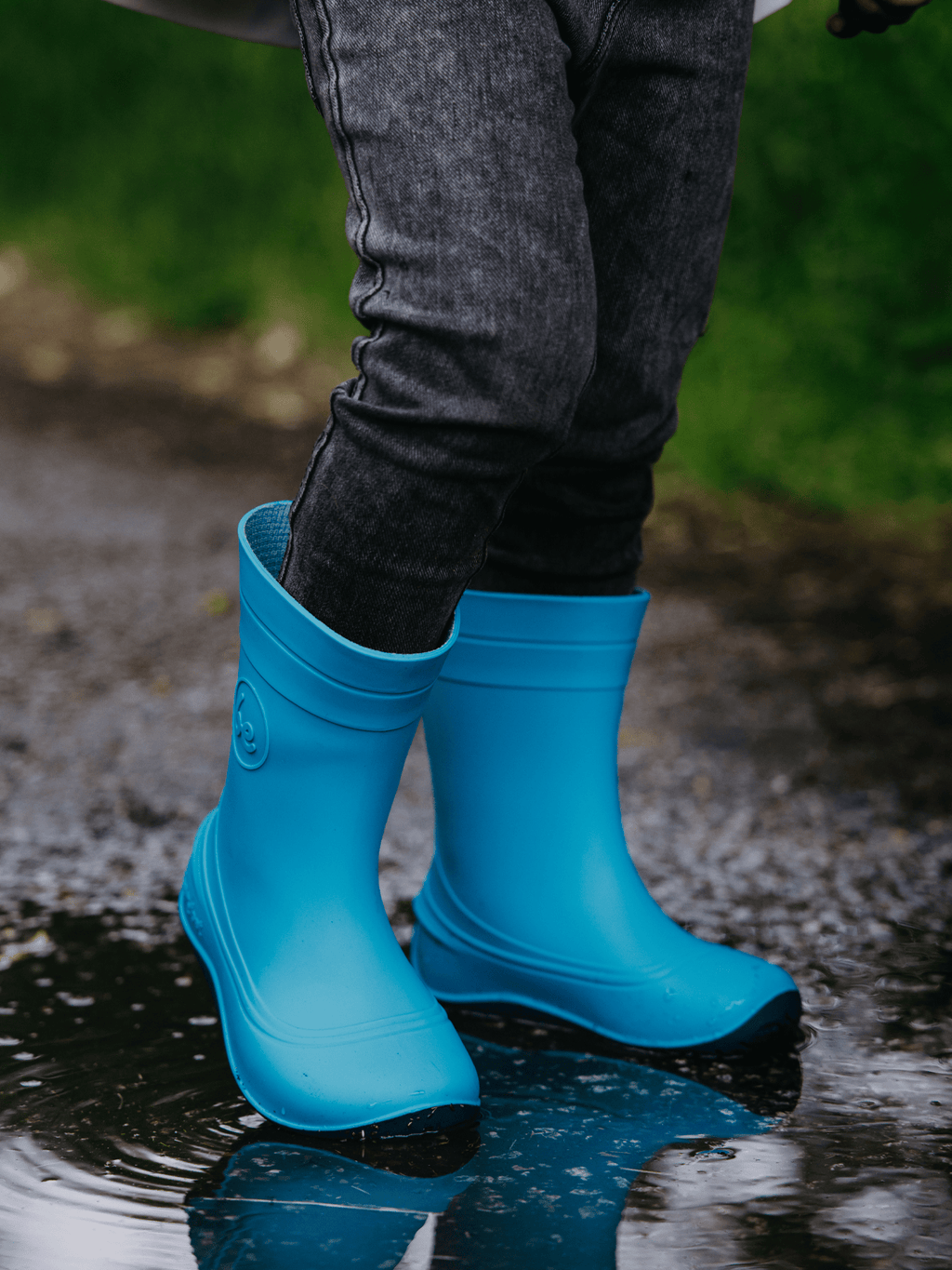 Kids Barefoot Rain Boots Be Lenka Pudds - Aqua Blue - Barefoot Shoe Store
