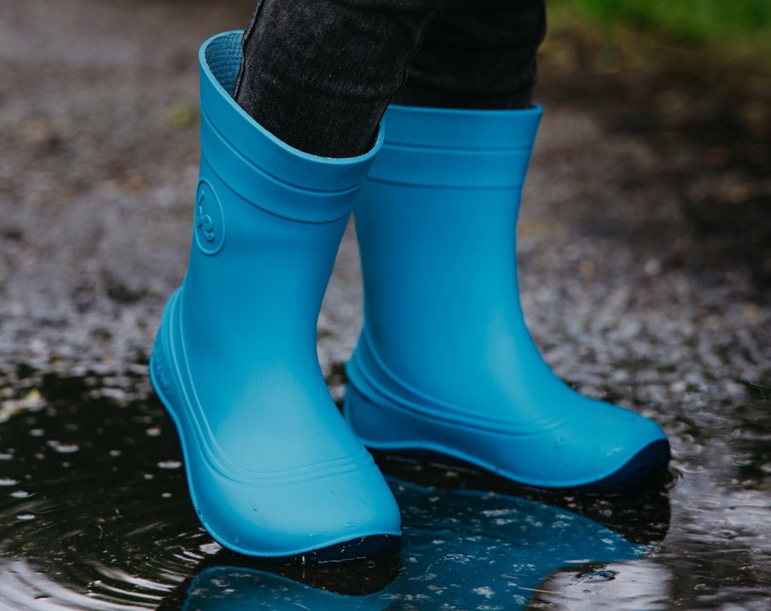Kids Barefoot Rain Boots Be Lenka Pudds - Aqua Blue - Barefoot Shoe Store