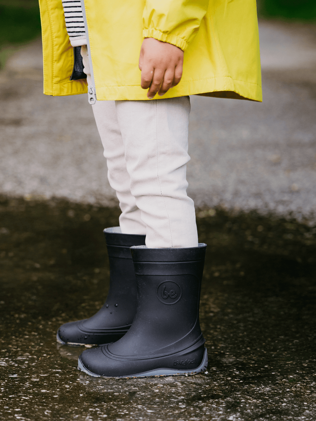 Kids Barefoot Rain Boots Be Lenka Pudds - Black - Barefoot Shoe Store