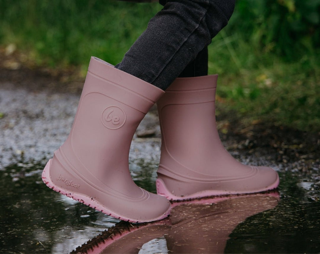 Kids Barefoot Rain Boots Be Lenka Pudds - Misty Pink - Barefoot Shoe Store