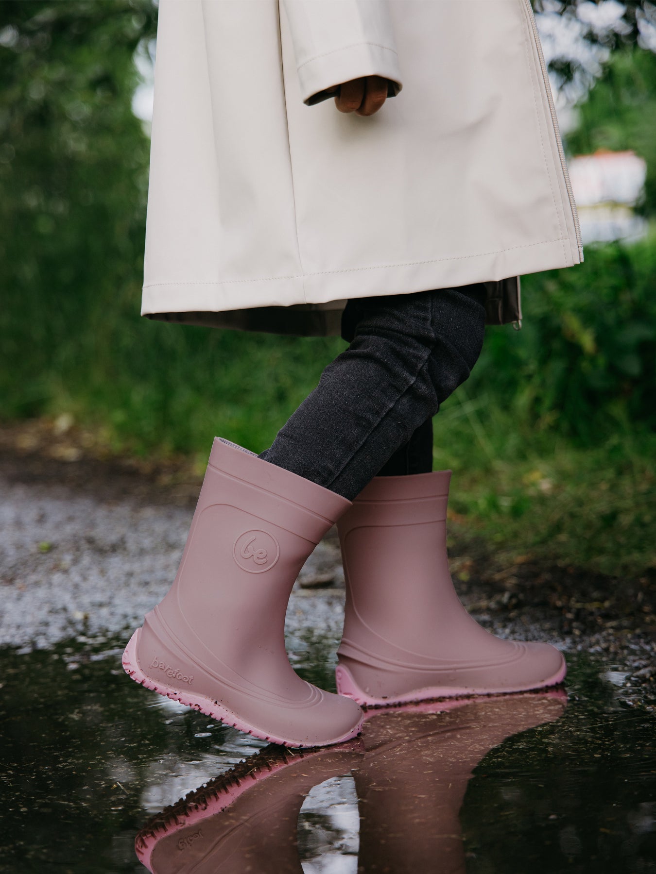 Kids Barefoot Rain Boots Be Lenka Pudds - Misty Pink - Barefoot Shoe Store