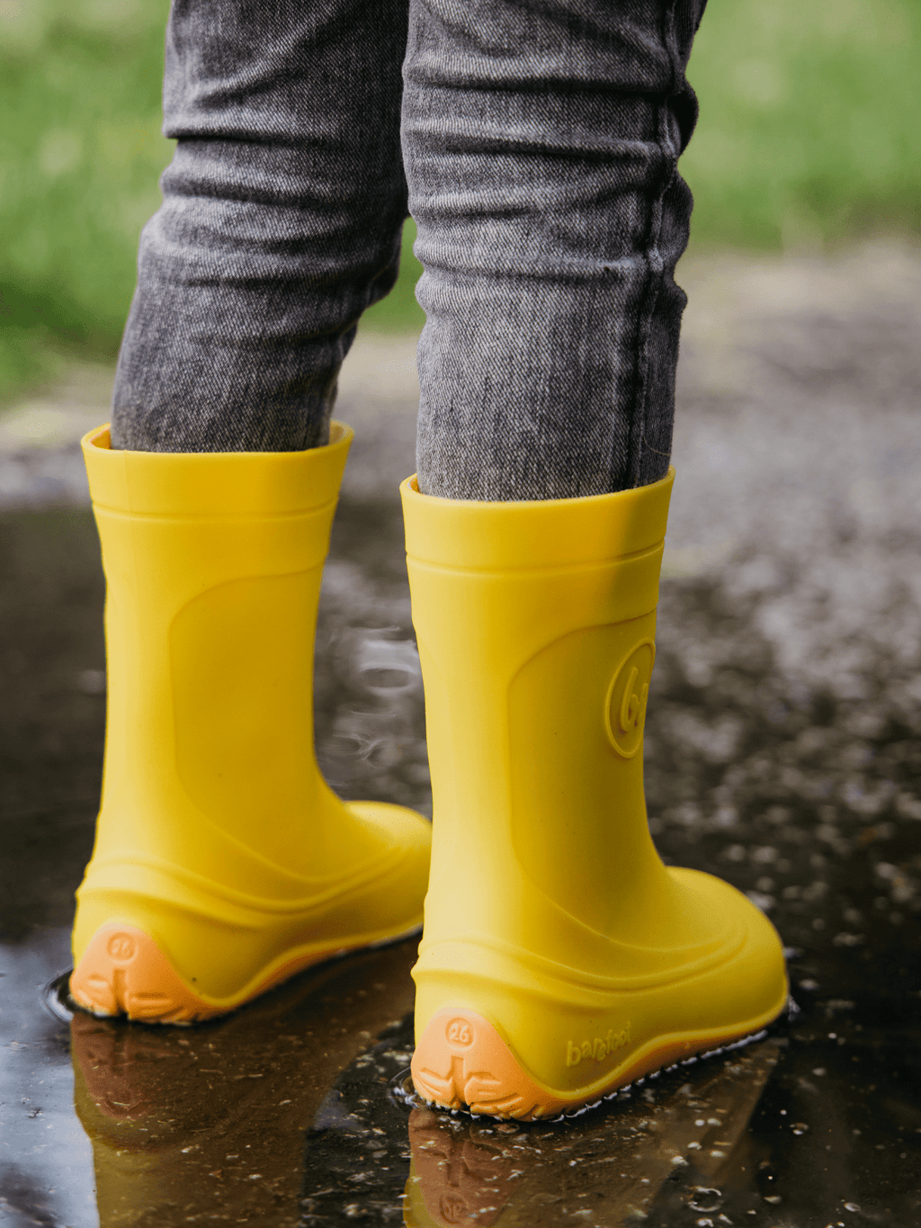 Kids Barefoot Rain Bootss Be Lenka Pudds - Yellow - Barefoot Shoe Store