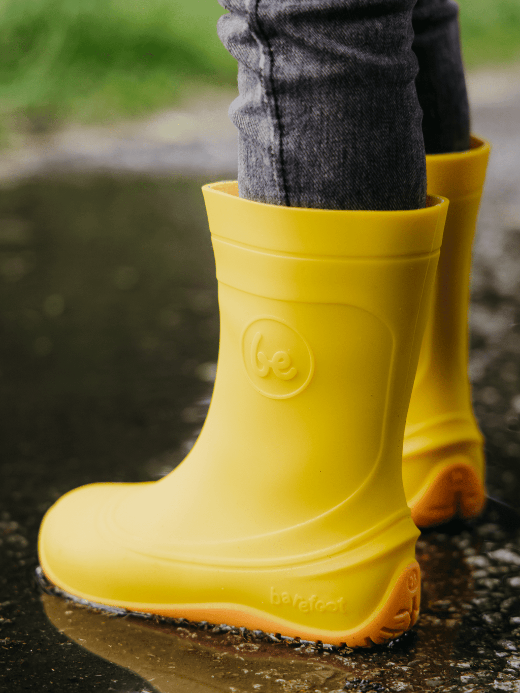 Kids Barefoot Rain Bootss Be Lenka Pudds - Yellow - Barefoot Shoe Store
