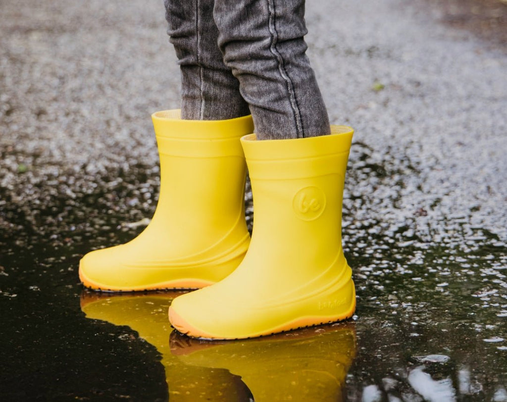 Kids Barefoot Rain Bootss Be Lenka Pudds - Yellow - Barefoot Shoe Store
