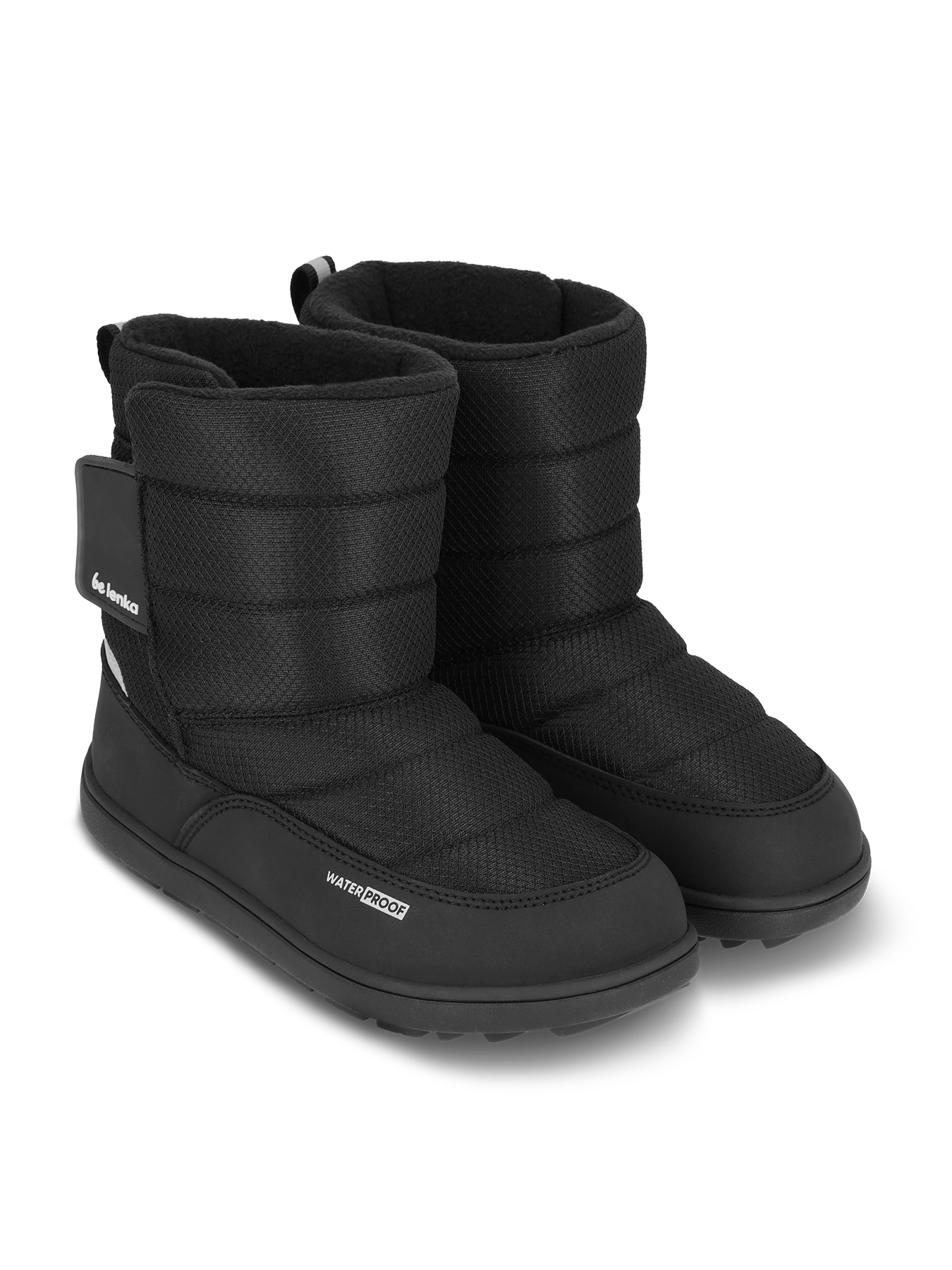 Kid's barefoot snow boots Be Lenka Ailo Junior - All Black - Barefoot Shoe Store