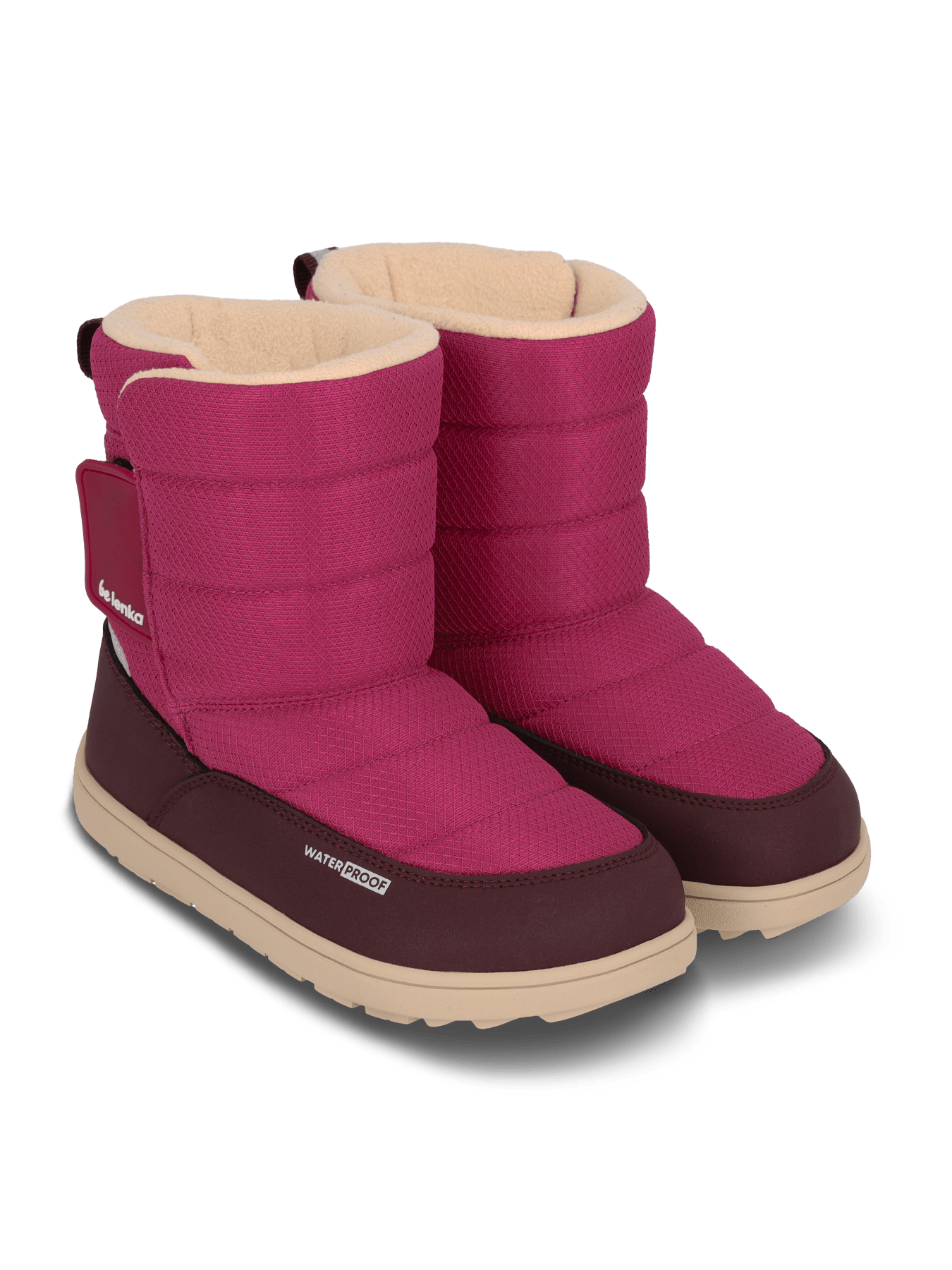 Kid's barefoot snow boots Be Lenka Ailo Junior - Berry - Barefoot Shoe Store