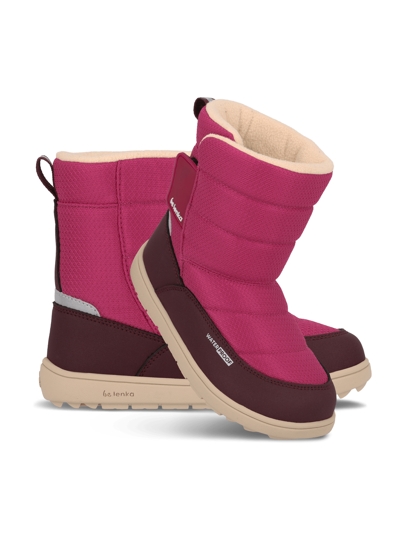 Kid's barefoot snow boots Be Lenka Ailo Junior - Berry - Barefoot Shoe Store