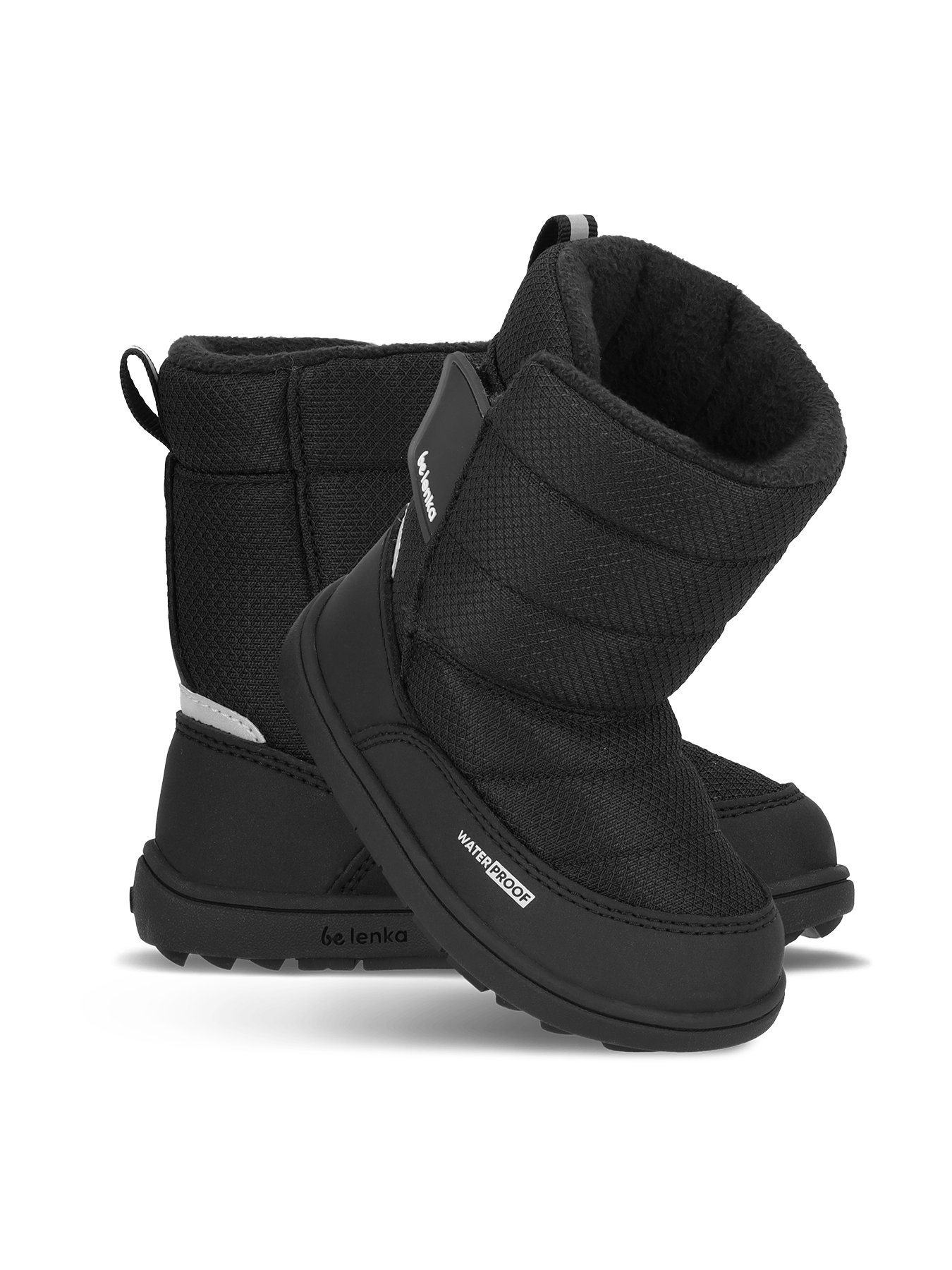 Kid's barefoot snow boots Be Lenka Ailo Preschool - All Black - Barefoot Shoe Store