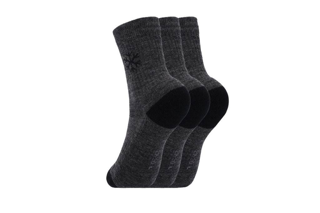 Kids barefoot Socks Be Lenka Kids - Crew - Merino Wool - Grey - 3 pack - Barefoot Shoe Store