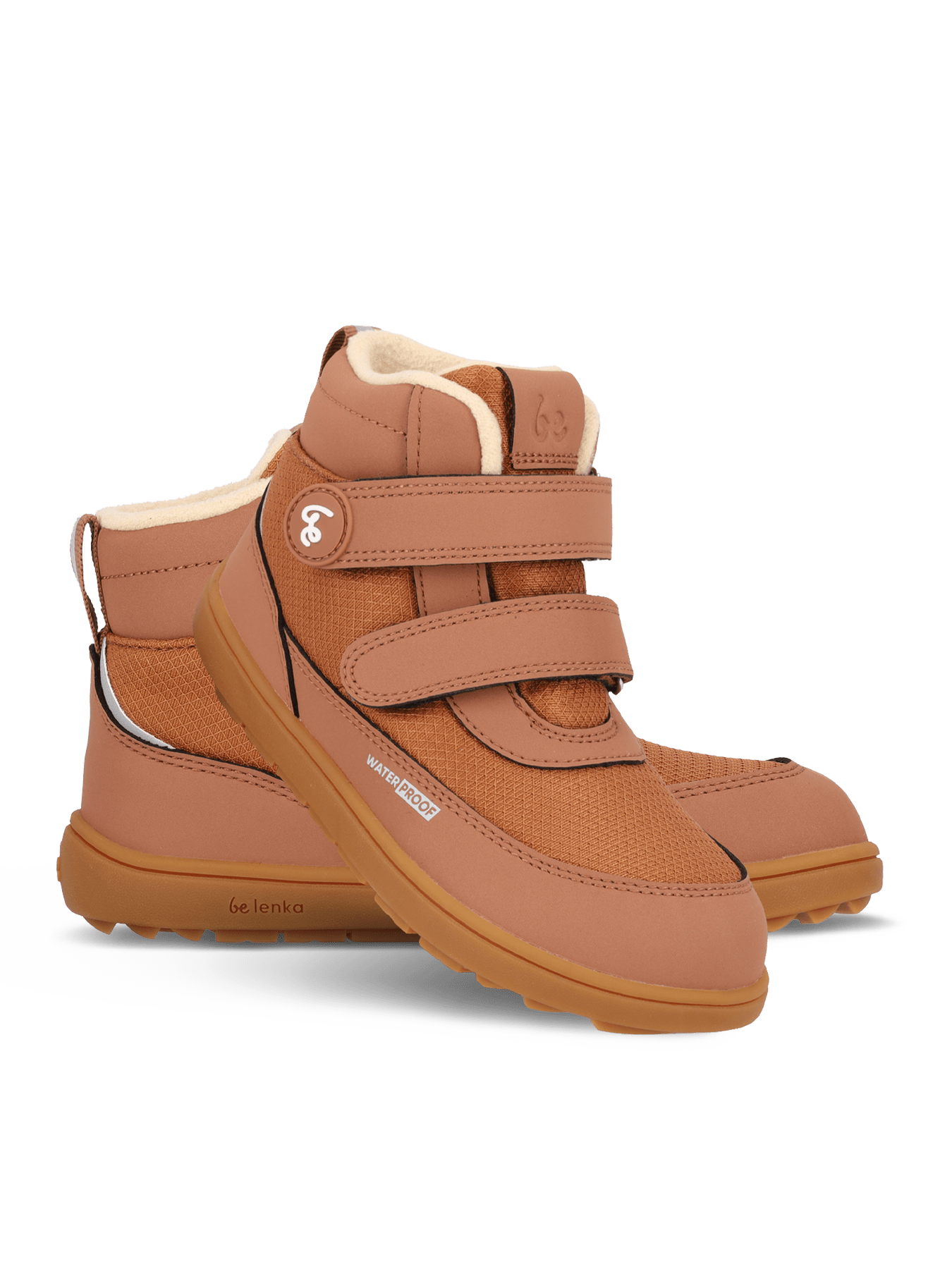 Kids winter barefoot boots Be Lenka Zippu Junior - All Brown - Barefoot Shoe Store