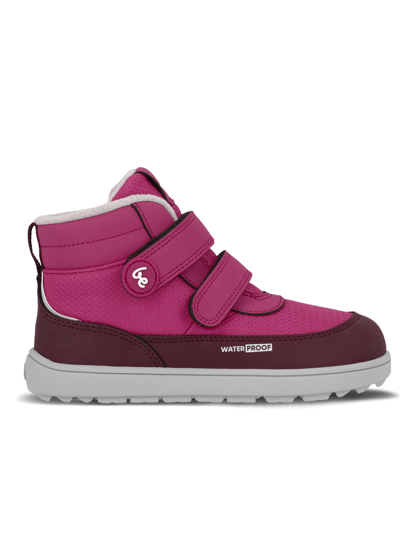 Kids winter barefoot boots Be Lenka Zippu Junior - Berry & Grey - Barefoot Shoe Store
