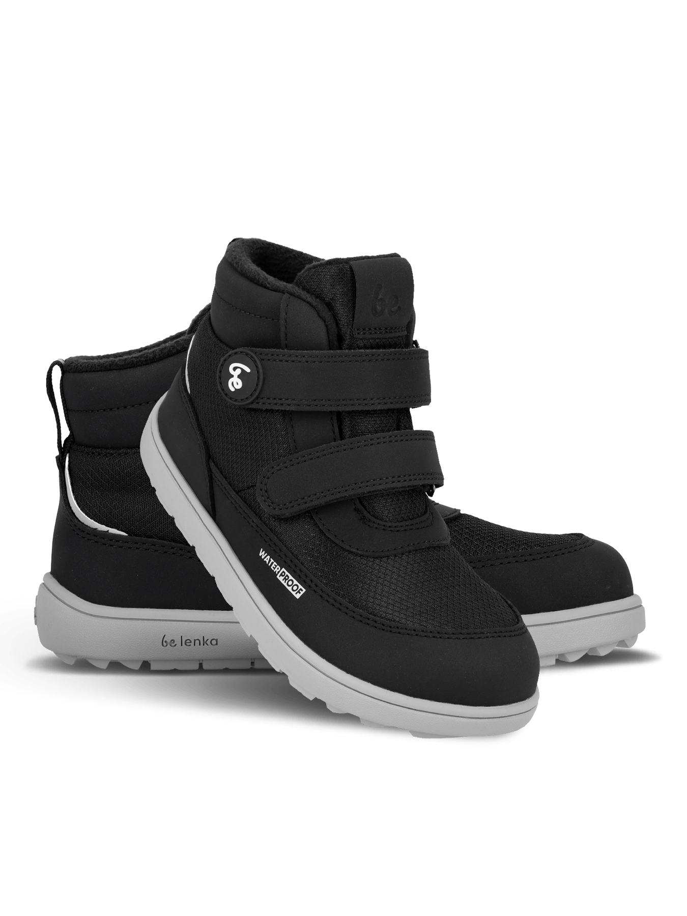 Kids winter barefoot boots Be Lenka Zippu Junior - Black & Grey - Barefoot Shoe Store
