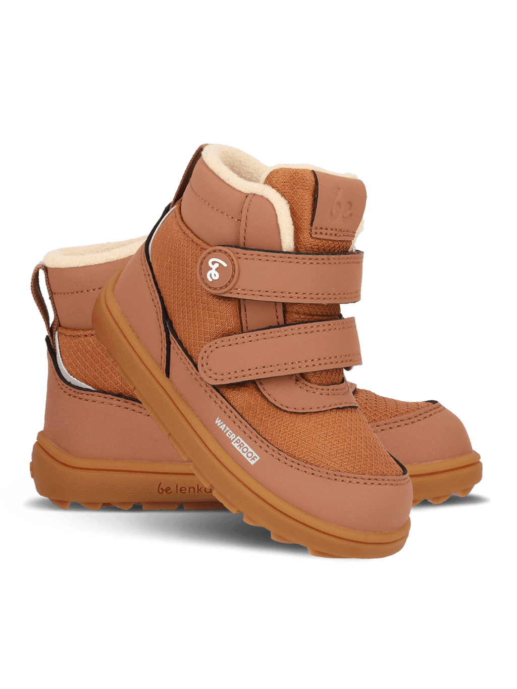 Kids winter barefoot boots Be Lenka Zippu Kids - All Brown - Barefoot Shoe Store