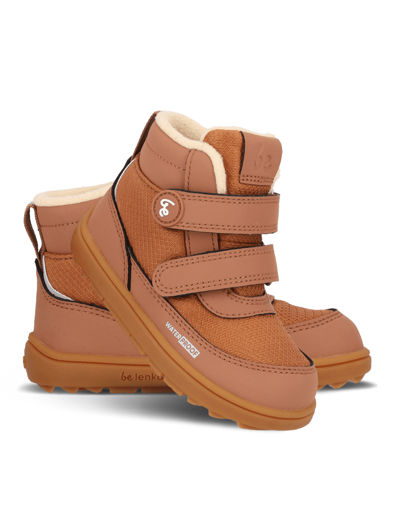 Kids winter barefoot boots Be Lenka Zippu Kids - All Brown - Barefoot Shoe Store