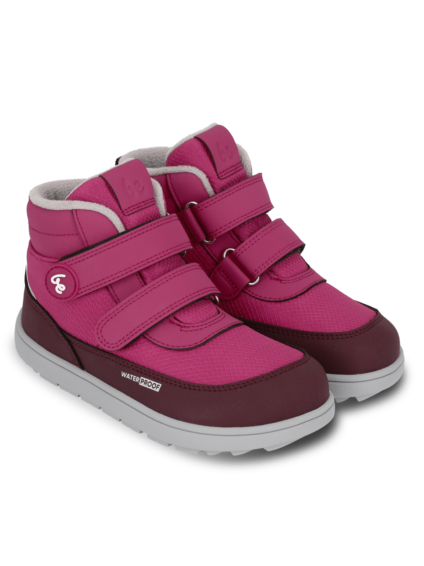 Kids winter barefoot boots Be Lenka Zippu Kids - Berry & Grey - Barefoot Shoe Store