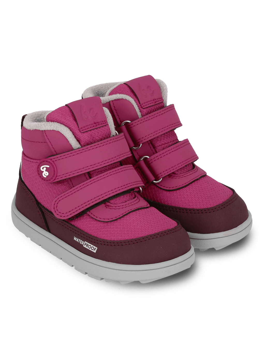 Kids winter barefoot boots Be Lenka Zippu Preschool - Berry & Grey - Barefoot Shoe Store
