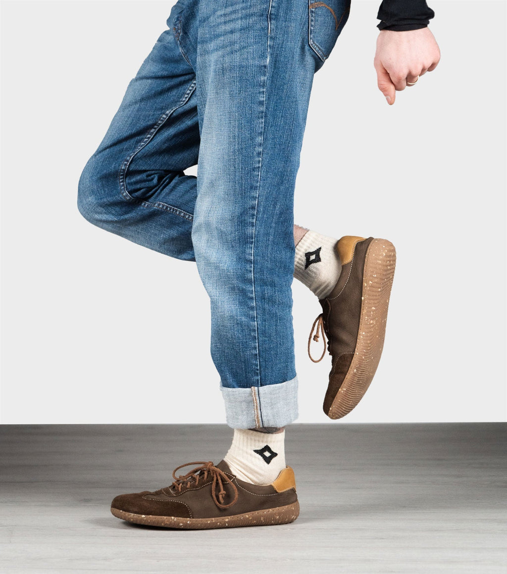 Sneaky Ninjas | Barefoot Retro Trainers Brown - Barefoot Shoe Store