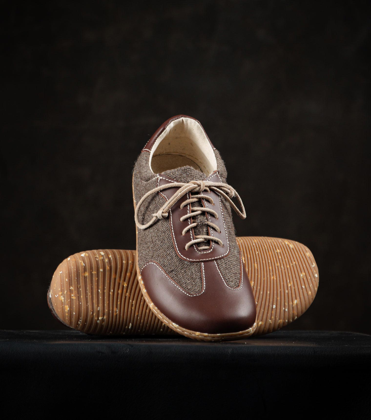 Sneaky Ninjas | Yak Wool and Leather Barefoot Retro Trainers - Barefoot Shoe Store