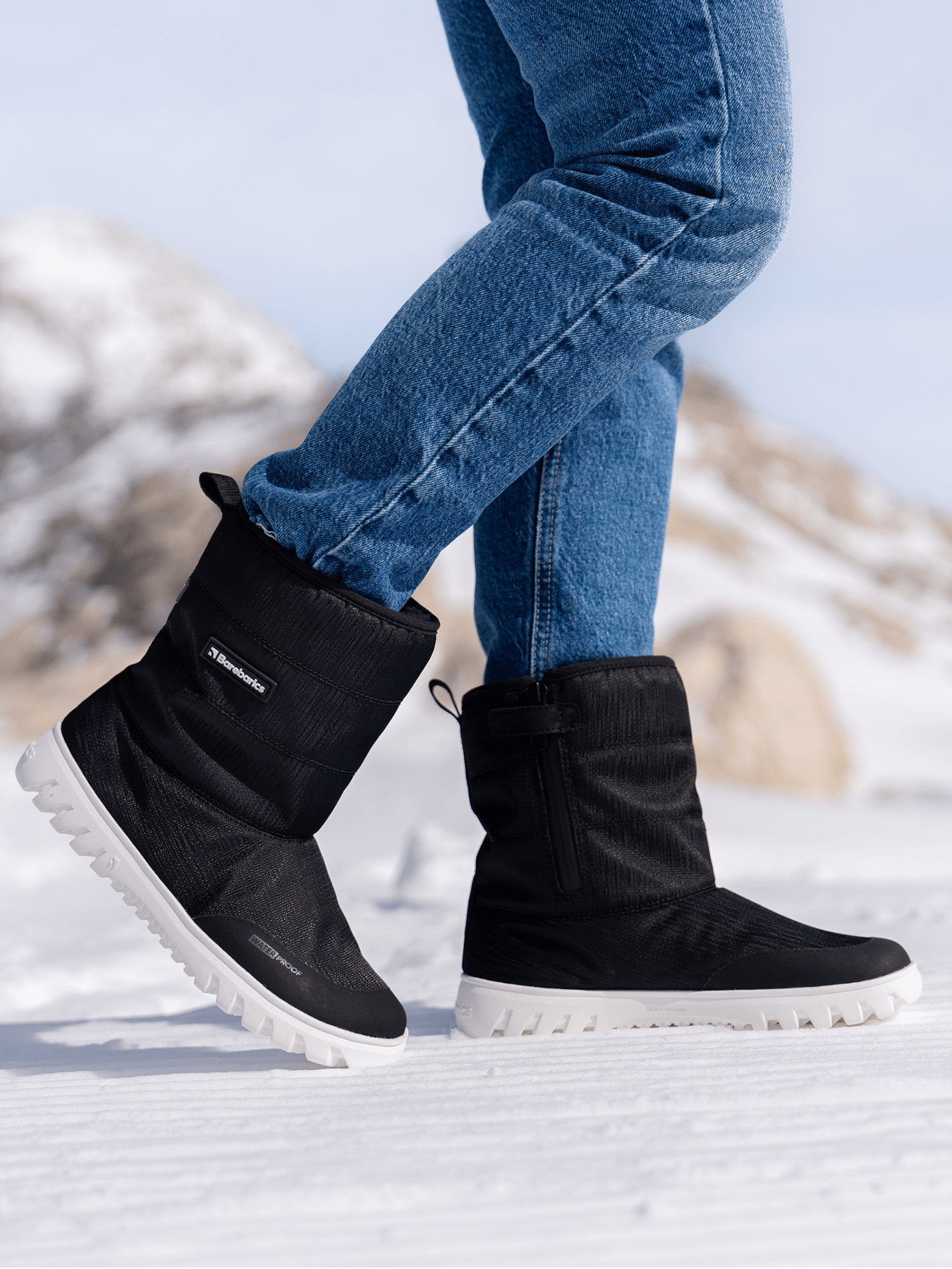 Winter Barefoot Boots Barebarics PolarStride - Black - Barefoot Shoe Store