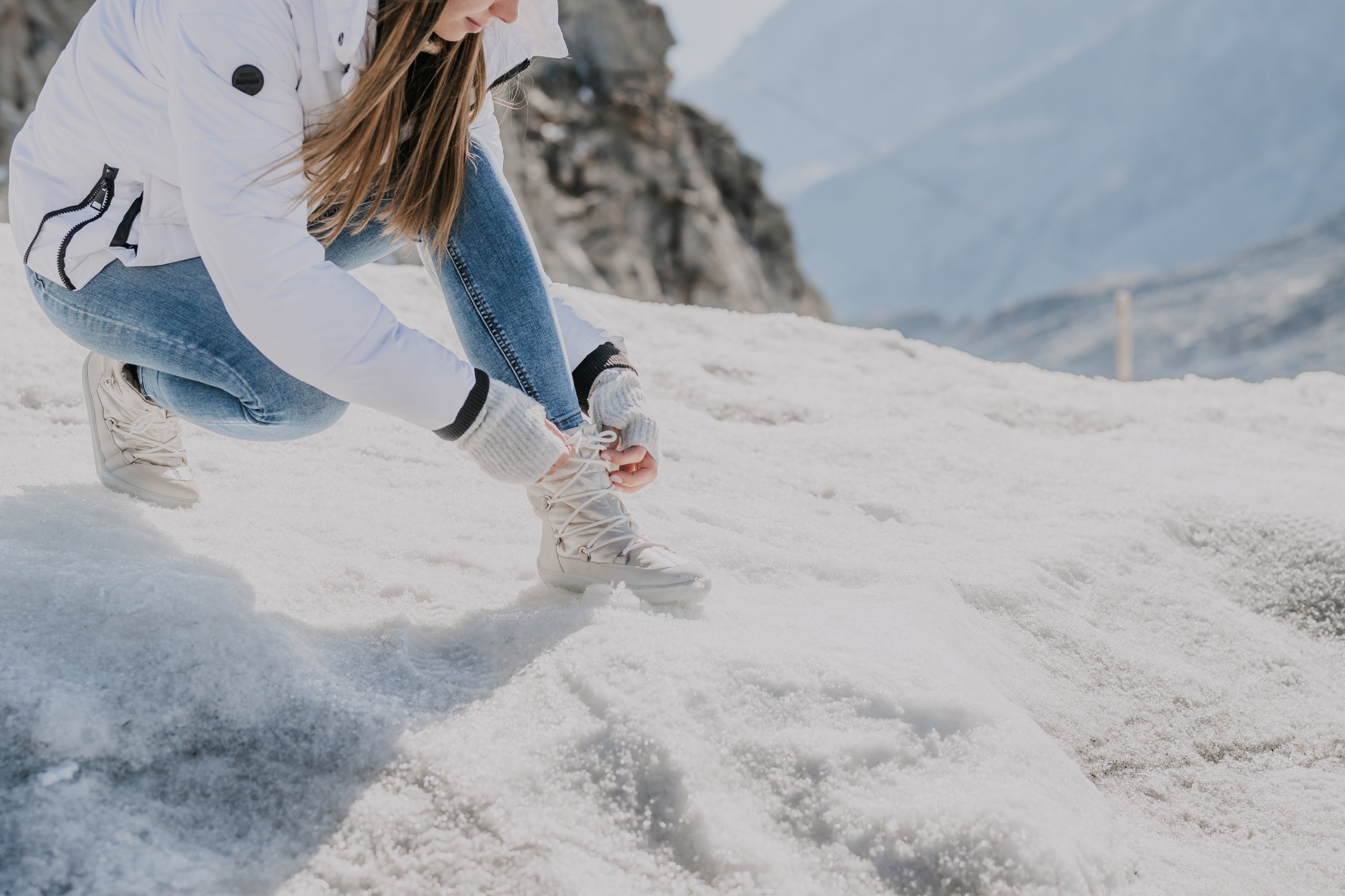 Winter Barefoot Boots Be Lenka Snowfox Woman - Pearl White
